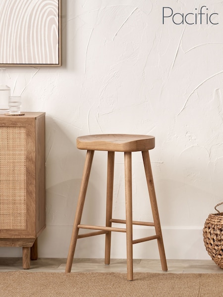 Pacific Natural Laselle Ash Wood Bar Stool (W65235) | £266