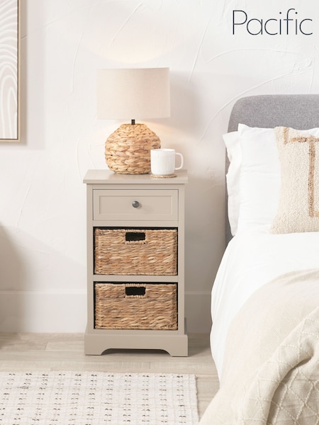 Pacific Cream Devonshire Pine Wood 1 Drawer 2 Basket Unit (W65254) | £133