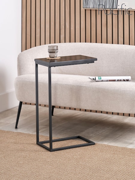 Pacific Black Soho Veneer and Metal Supper Side Table (W65257) | £89
