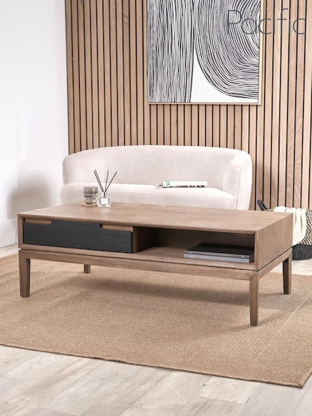 Pacific Black Gio Acacia Wood 2 Drawer Coffee Table (W65269) | £531