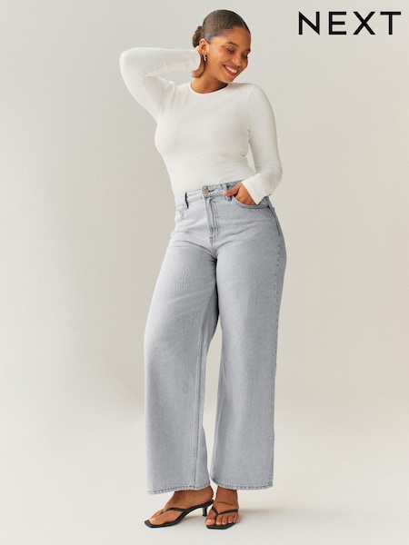 Grey Hourglass Wide Leg Jeans (W65309) | £29