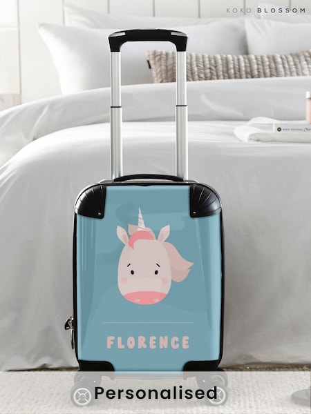 Personalised Unicorn Face Suitcase by Koko Blossom (W65350) | £125 - £175