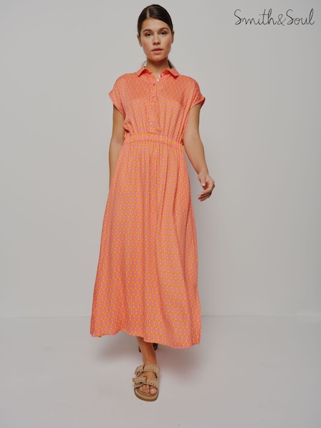 Smith & Soul Pink Printed Shirt Dress (W65453) | £119