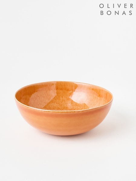 Oliver Bonas Orange Soleil Reactive Glaze Serving Bowl (W65556) | £35