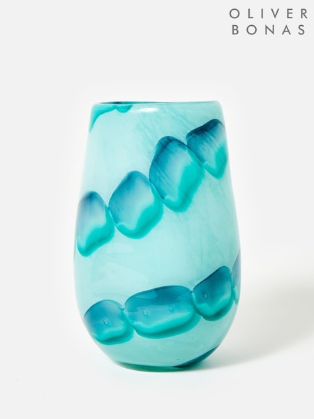 Oliver Bonas Blue Naya Glass Vase (W65566) | £25
