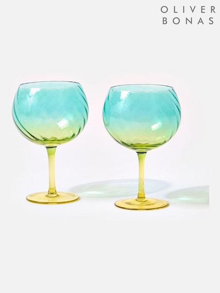 Oliver Bonas Set of 2 Blue Zuri Gin Glasses (W65567) | £20