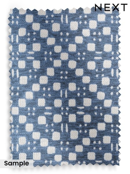 Blue Woven Geo Upholstery Swatch (W65573) | £0
