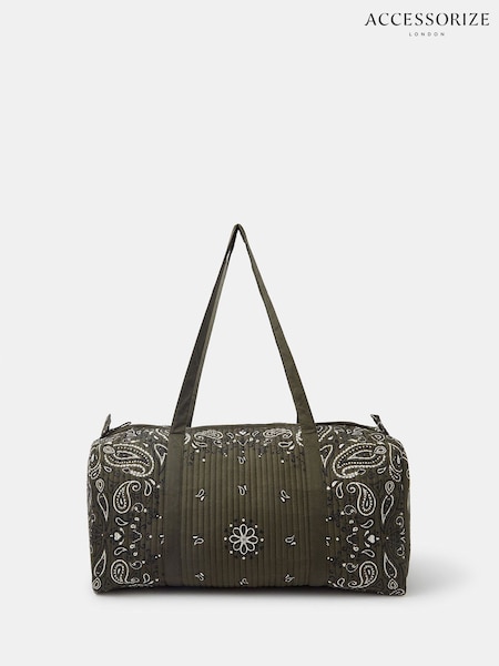 Accessorize Green Quilted Paisley Weekend Bag (W65677) | £35