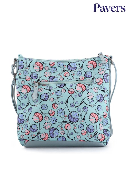 Pavers Blue Floral Print Cross-Body Bag (W65701) | £28