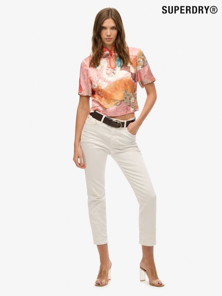 Superdry Pink Mandarin Jacquard Top (W65734) | £40