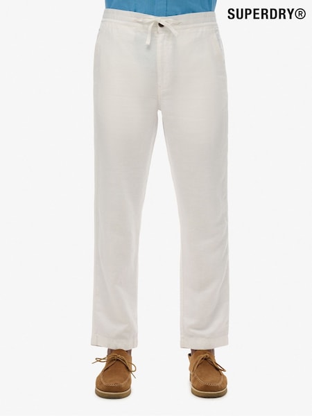 Superdry White The Merchant Store Linen Trouser (W65759) | £65