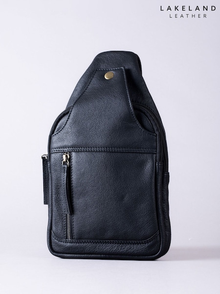 Lakeland Leather Black Explorer Sling Bag (W65803) | £80