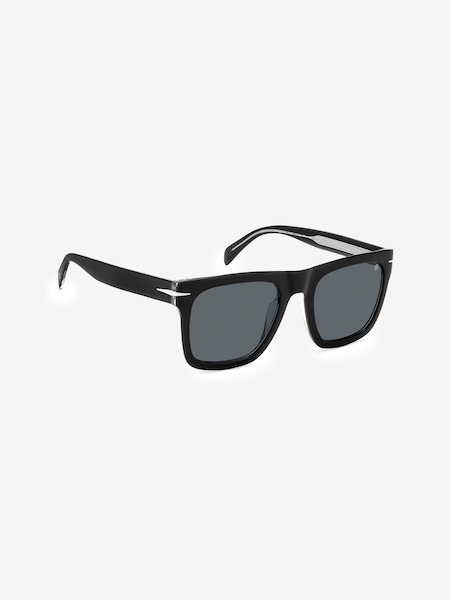 Eyewear by David Beckham Rectangular Black and Crystal Sunglasses (W65805) | £160