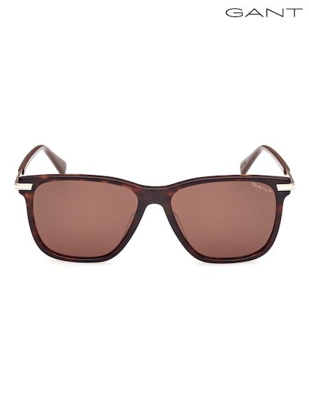 GANT Brown Square Sunglasses In Dark Havana (W65839) | £130
