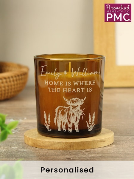 Personalised Highland Cow Slate Clock by PMC (W65866) | £14