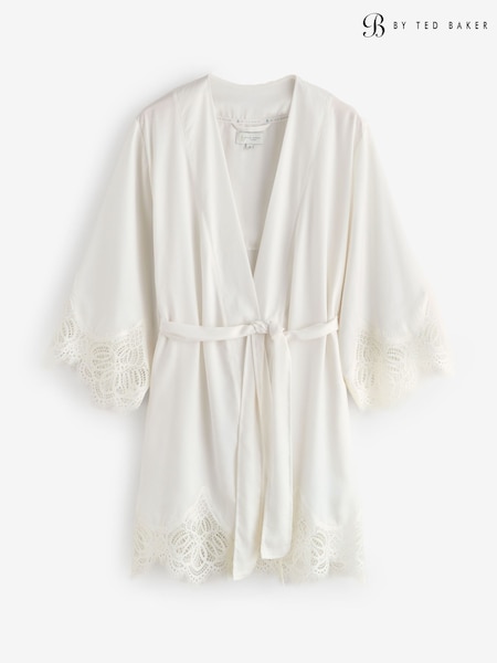 B by Ted Baker Ecru Satin Lace Bridal Robe (W65921) | £55