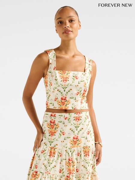 Forever New Cream Payton Printed Top (W65931) | £49