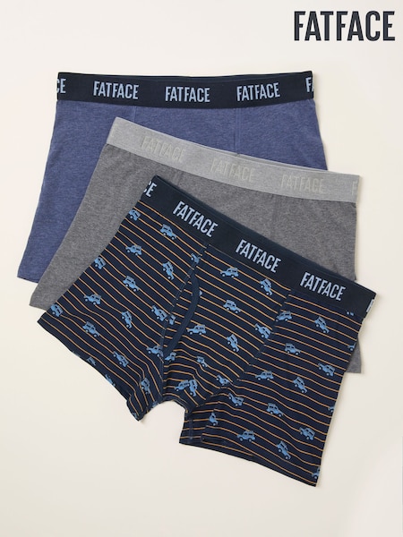 FatFace Charcoal Grey Off Roader 3 Pack Boxers (W66026) | £30