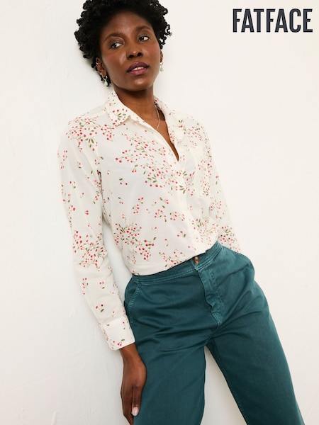 FatFace Olivia Ivory Cherries Shirt (W66094) | £49.50