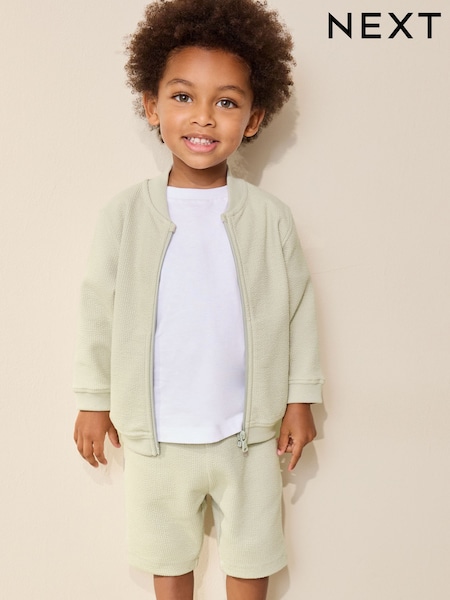 Sage Green Jersey Bomber and Shorts Set (3mths-7yrs) (W66155) | £20 - £24