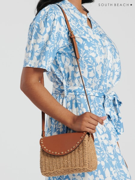 South Beach Natural Studded Cross-Body Bag (W66162) | £26