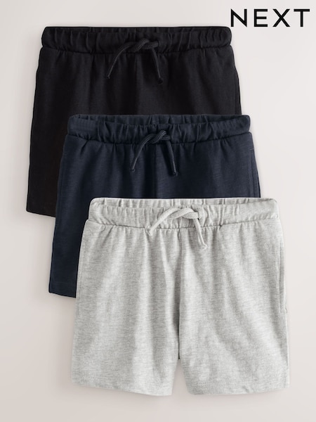 Black/Grey/Navy Blue Lightweight Shorts 3 Pack (3mths-7yrs) (W66197) | £11 - £14