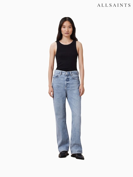 AllSaints Blue Brooklyn Straight Leg Jeans (W66220) | £129
