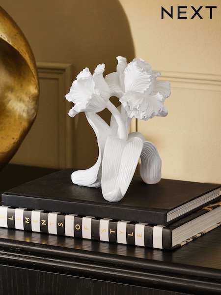White Parrot Tulip Flower Ornament (W66241) | £18