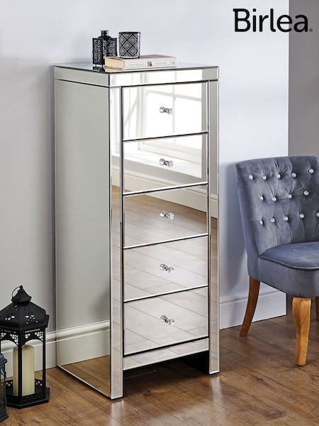 Birlea Mirror Seville 5 Drawer Narrow Chest (W66380) | £412