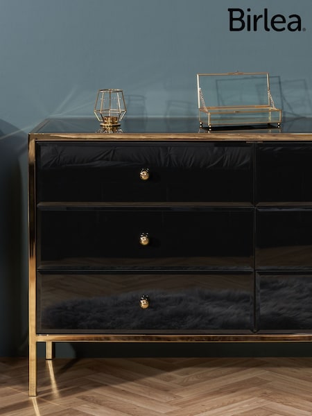 Birlea Black/Gold Fenwick 6 Drawer Chest (W66383) | £600