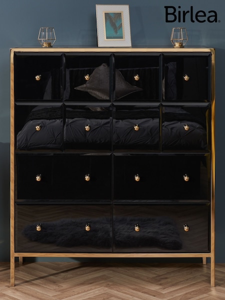Birlea Black and Gold Fenwick Merchant Chest (W66387) | £575