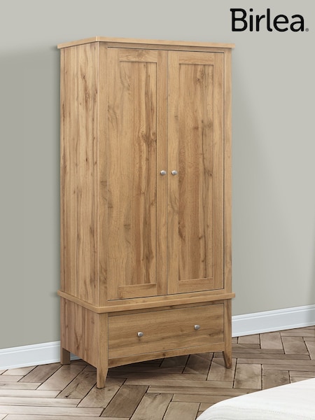 Birlea Oak Hampstead 2 Door 1 Drawer Wardrobe (W66409) | £326