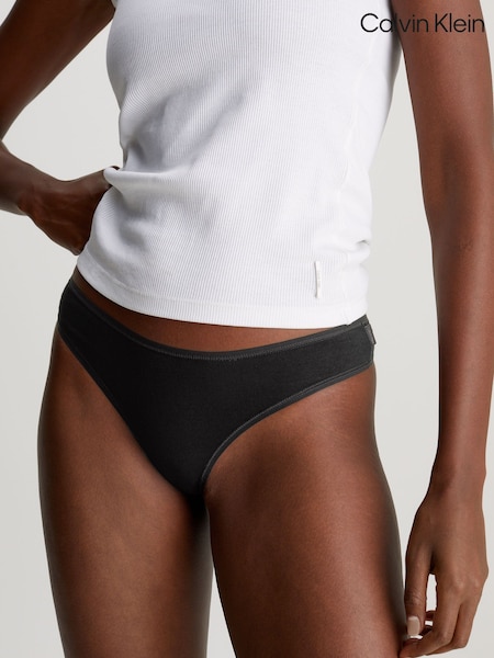 Calvin Klein Black Ideal Cotton Thongs 3 Pack (W66425) | £40