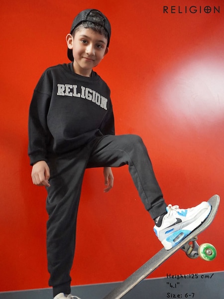 Religion Black Oversized Appliqué Sweatshirt (W66466) | £25