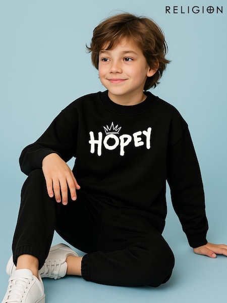 Religion Black Oversized Hopey Sweatshirt (W66472) | £25