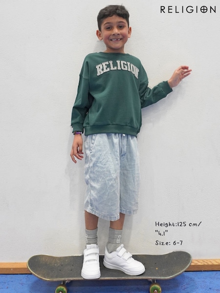 Religion Green Oversized Appliqué Sweatshirt (W66474) | £25