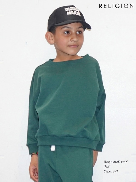 Religion Green Oversized Sweatshirt (W66477) | £25