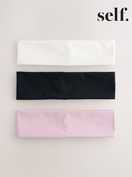 self. Black/White/Pink Headbands 3 Pack (W66555) | £8