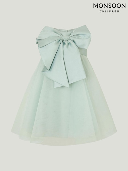 Monsoon Green Baby Bonnie Bow Dress (W66686) | £40 - £42