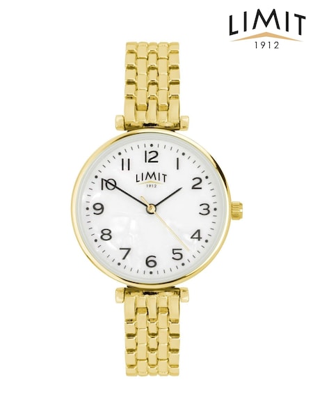 Limit  30mm Womens Round Gold Analogue Watch with Gold Bracelet (W66796) | £30