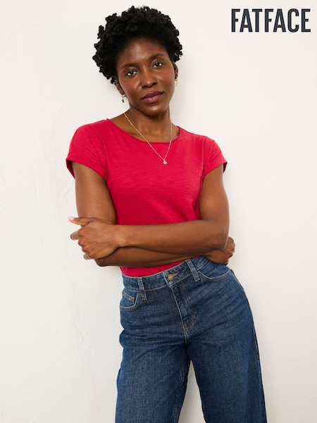 FatFace Ivy Fushsia Pink T Shirt (W66831) | £25