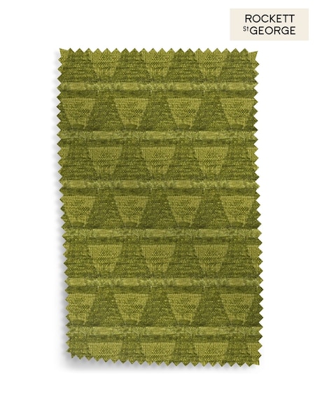 Rockett St George Vintage Green Boutique Geo Upholstery Swatch (W66944) | £0
