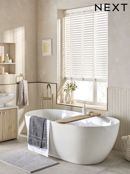White Venetian Faux Wood Blind (W66957) | £4