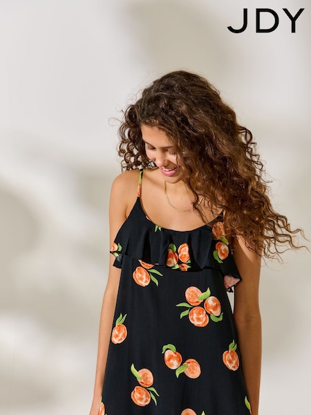 JDY Black Printed Midi Dress (W66964) | £35