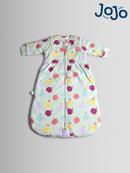 JoJo Maman Bébé Green Happy Apples 2.5 Tog Sleeved Baby Sleeping Bag (W67033) | £35