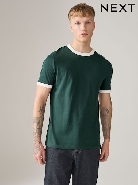 Green Single Ringer T-Shirts (W67063) | £16