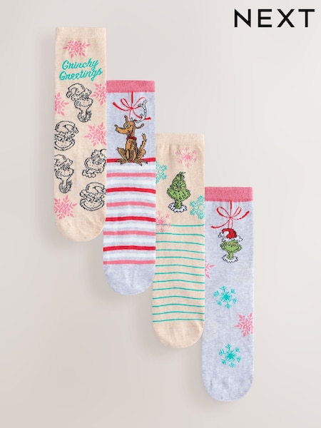 Grinch License Christmas Ankle Socks 4 Pack (W67181) | £12