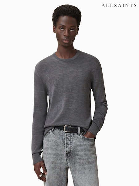 AllSaints Grey Maes Merino Crew Jumper (W67349) | £105