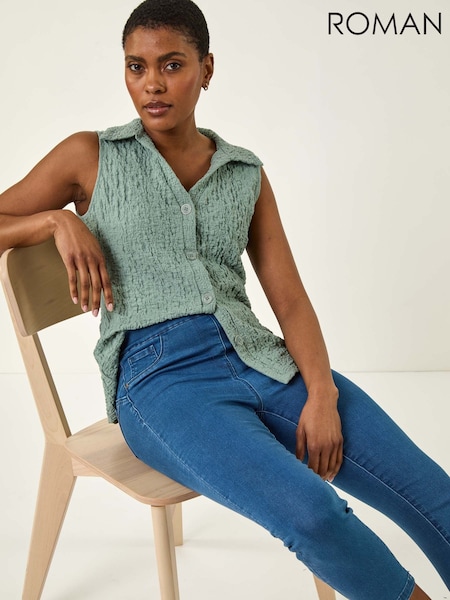 Roman Blue Shape Enhance Stretch Crop Denim Leggings (W67387) | £32