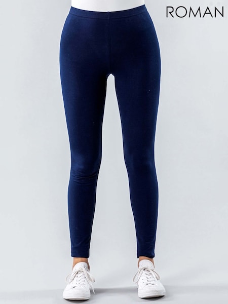 Roman Blue Stretch Plain Leggings (W67418) | £32